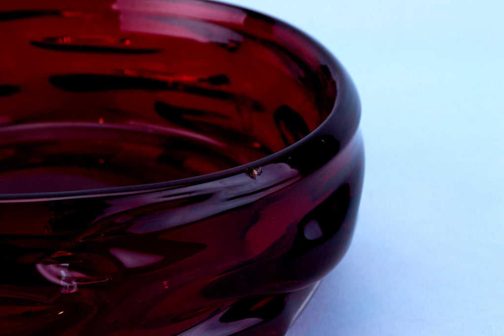 Ruby Red Glass Decorative Bowl by Whitefriars
