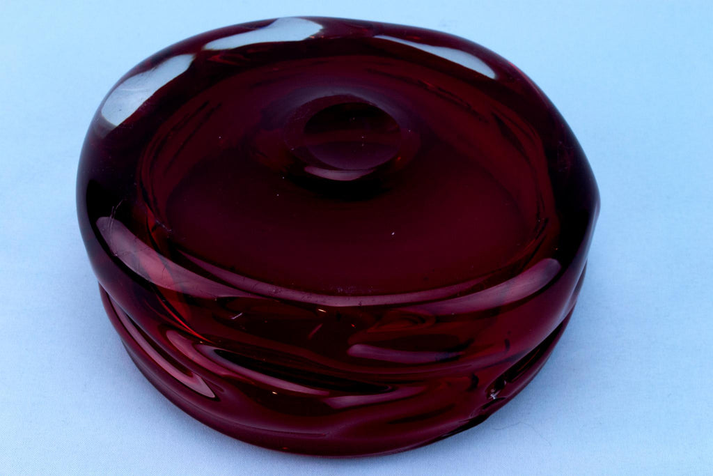 Ruby Red Glass Decorative Bowl by Whitefriars