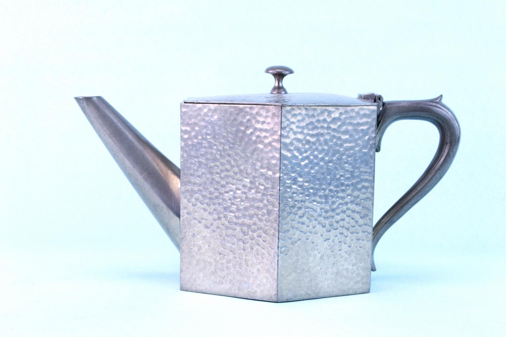 Hammered Pewter Tea Set, English Early 1900s