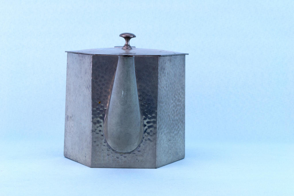 Hammered Pewter Tea Set, English Early 1900s