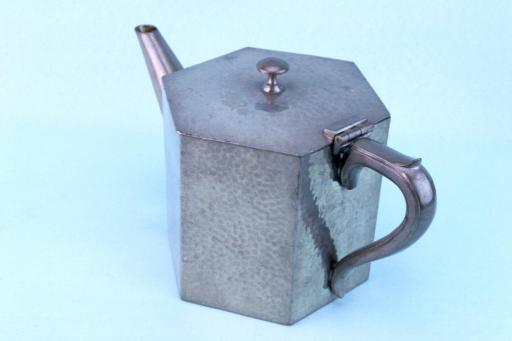 Hammered Pewter Tea Set, English Early 1900s