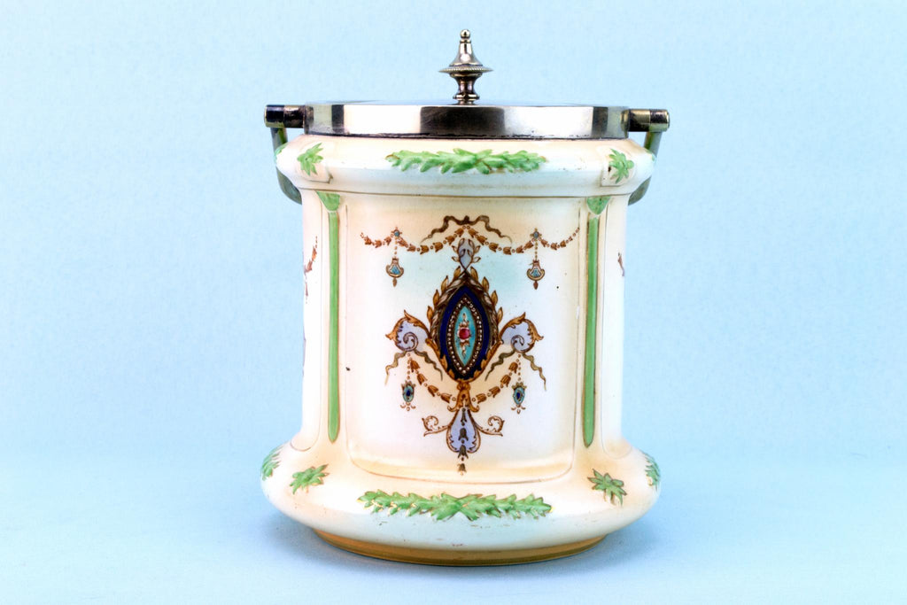 Ice Bucket with Silver Plated Mounts, English 1910s