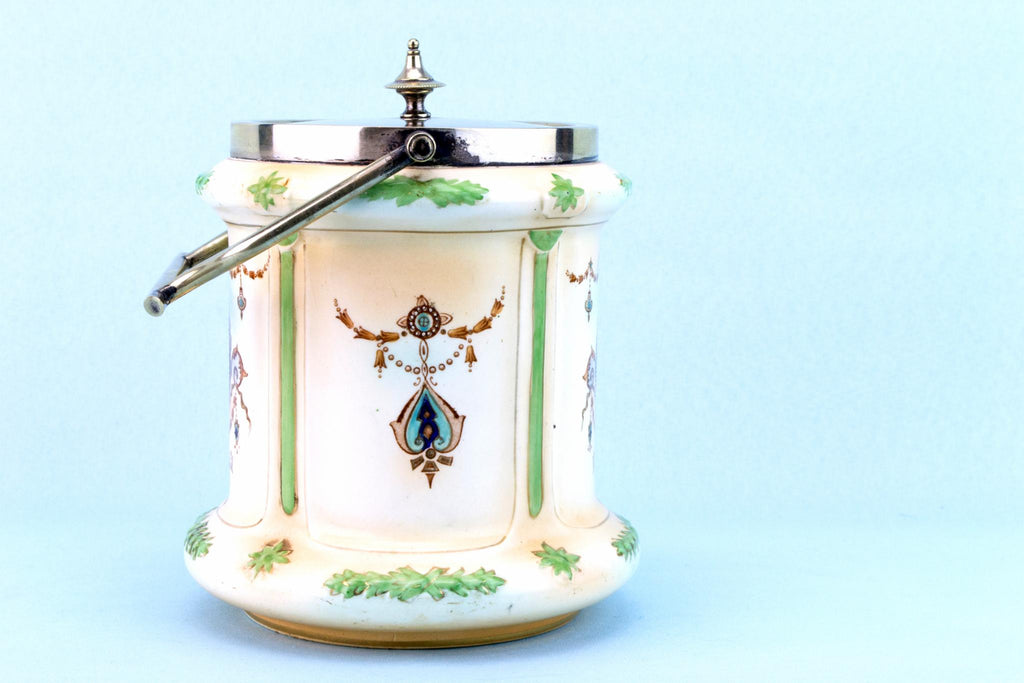 Ice Bucket with Silver Plated Mounts, English 1910s