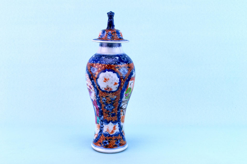 Blue White and Orange Porcelain Vase, Chinese 19th Century