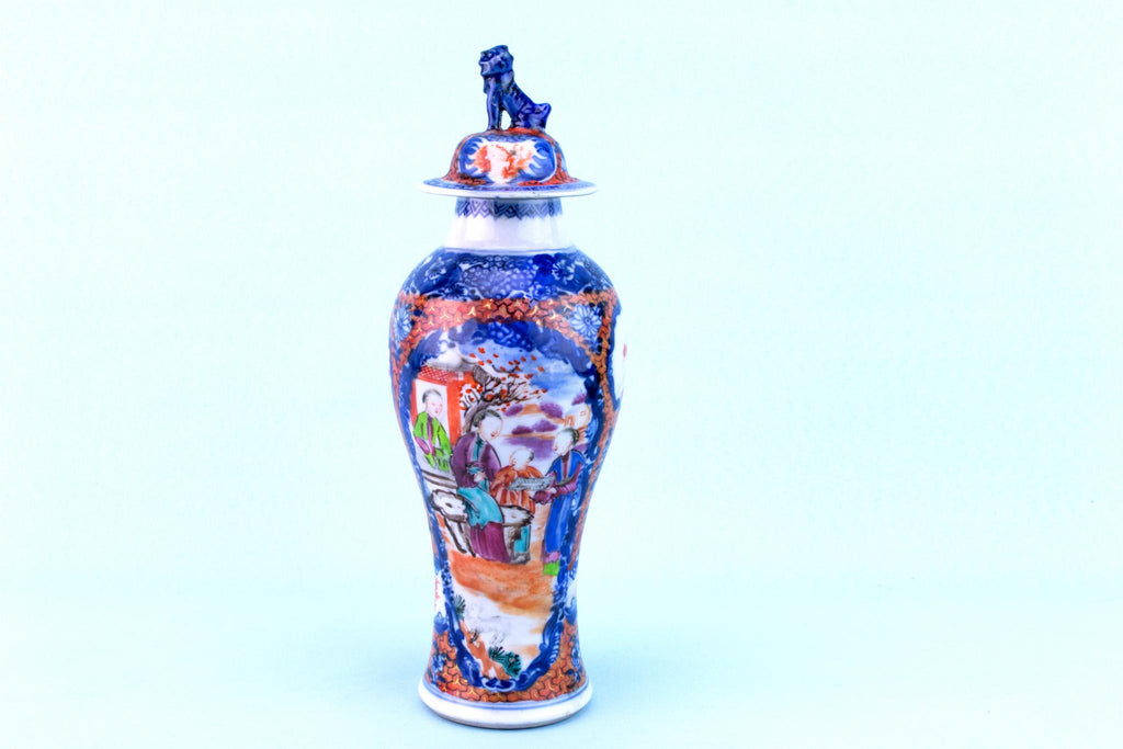 Blue White and Orange Porcelain Vase, Chinese 19th Century