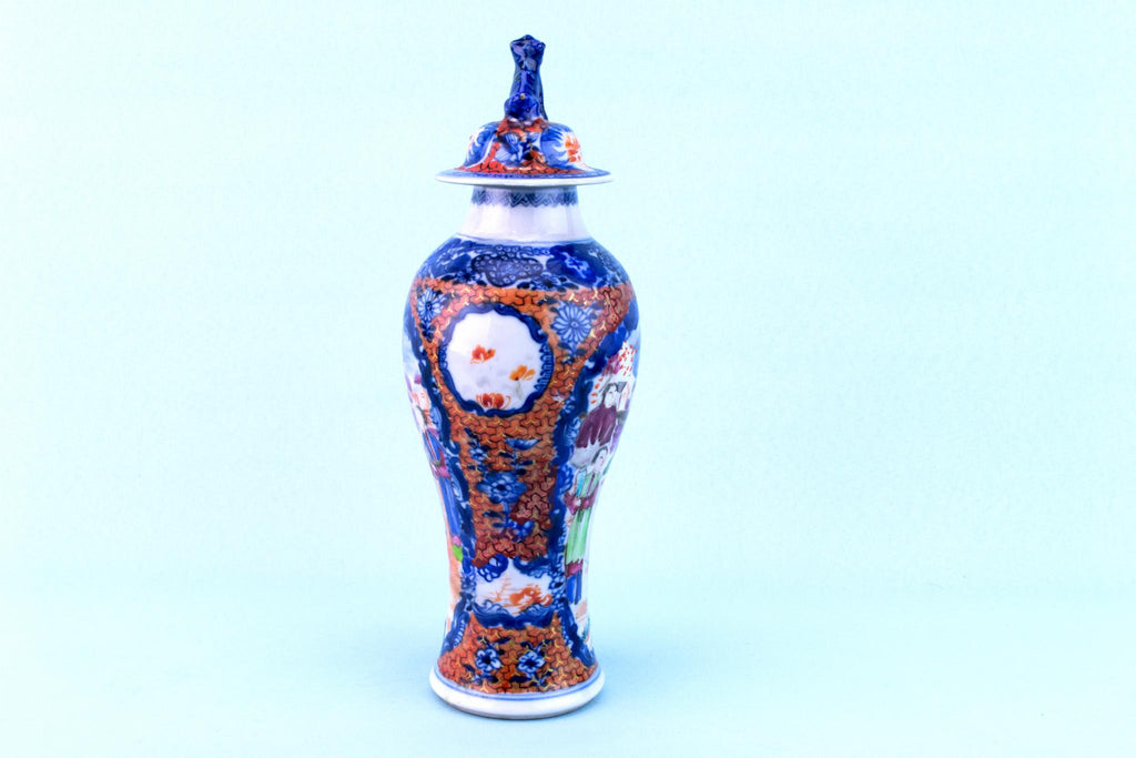 Blue White and Orange Porcelain Vase, Chinese 19th Century