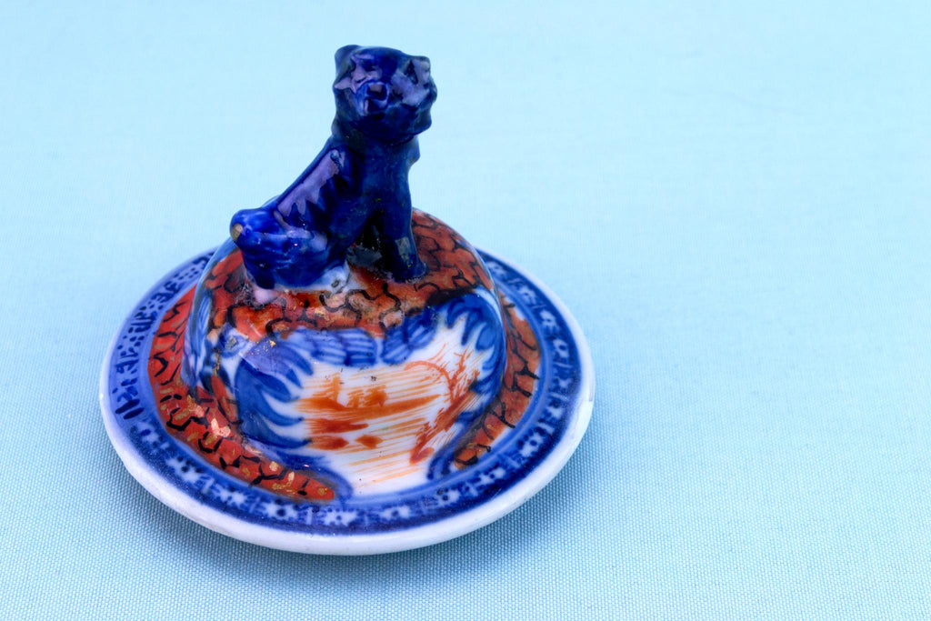 Blue White and Orange Porcelain Vase, Chinese 19th Century