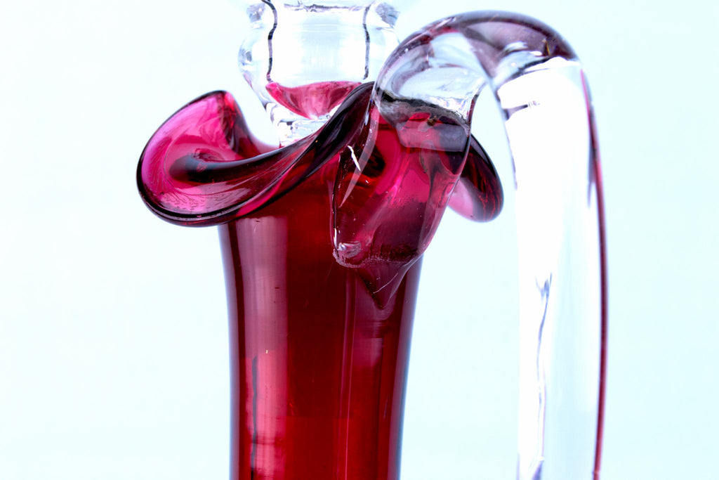 Cranberry Red Glass Decanter, English Circa 1900