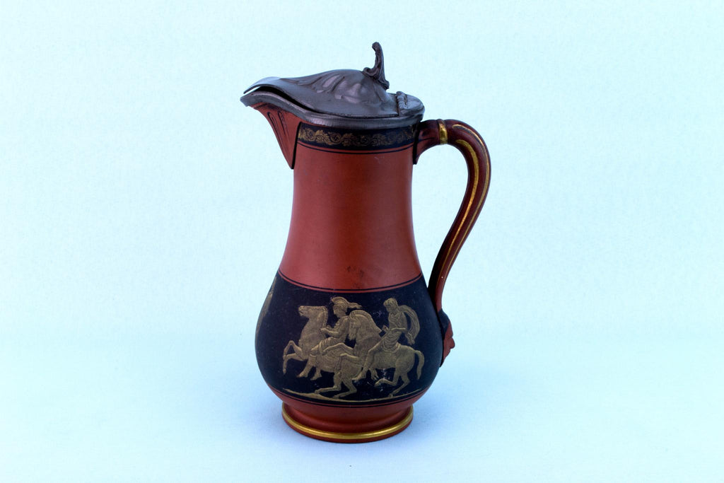 Terracotta Painted Jug, English 1870s