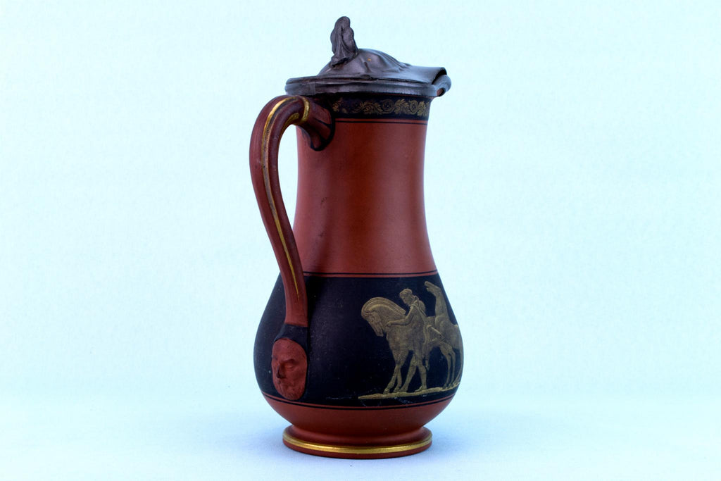 Terracotta Painted Jug, English 1870s