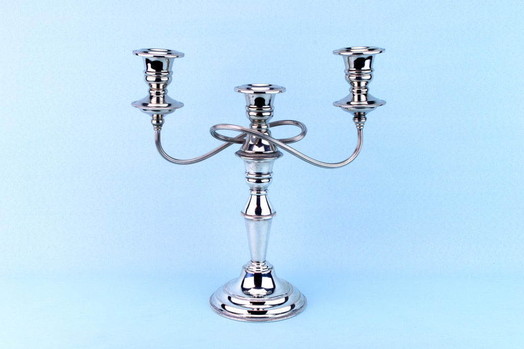 Silver Plated Candelabra, English Mid 20th Century
