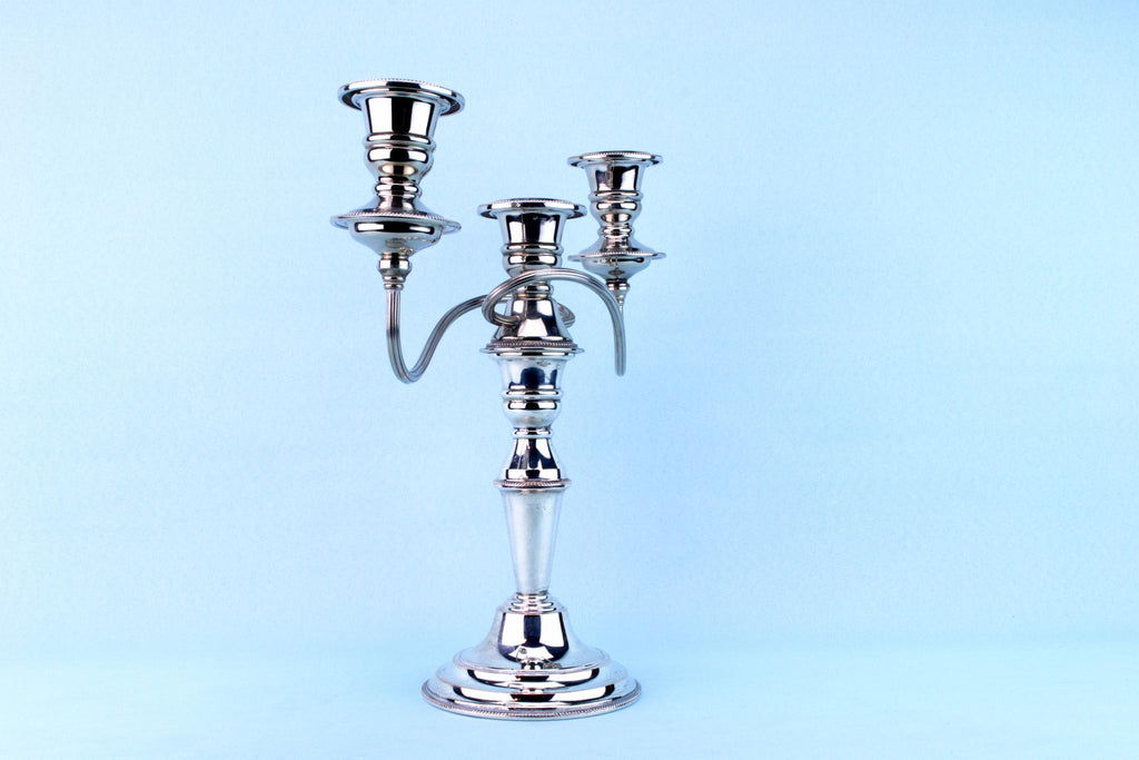 Silver Plated Candelabra, English Mid 20th Century