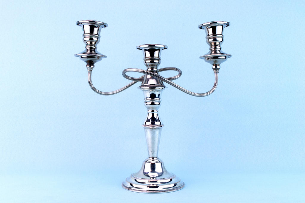 Silver Plated Candelabra, English Mid 20th Century