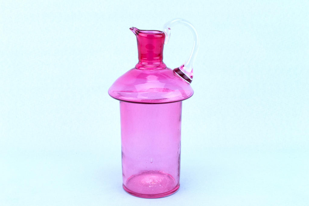 Small Cranberry Red Glass Carafe, English 19th Century