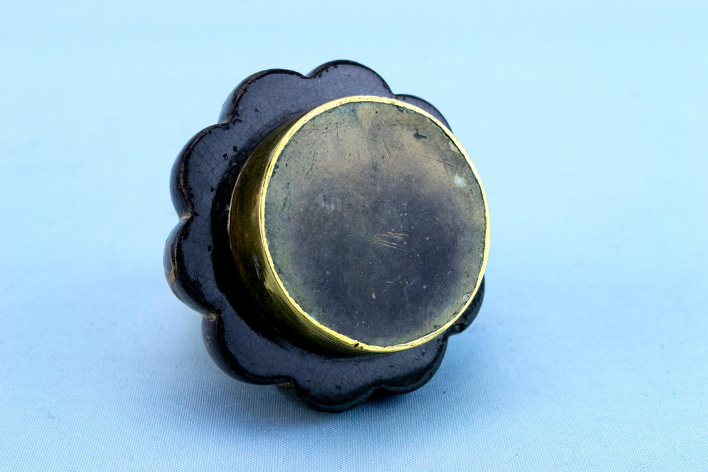Brass Aesthetic Movement Inkwell, English 1870s