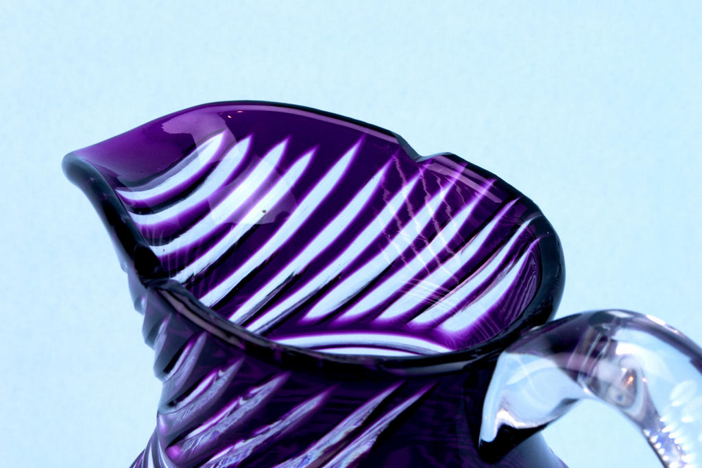 Amethyst Cut Glass Water Jug, English Early 1900s
