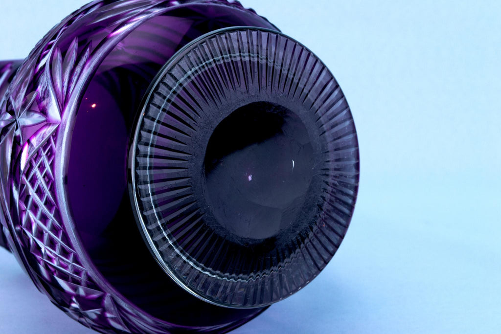Amethyst Cut Glass Water Jug, English Early 1900s