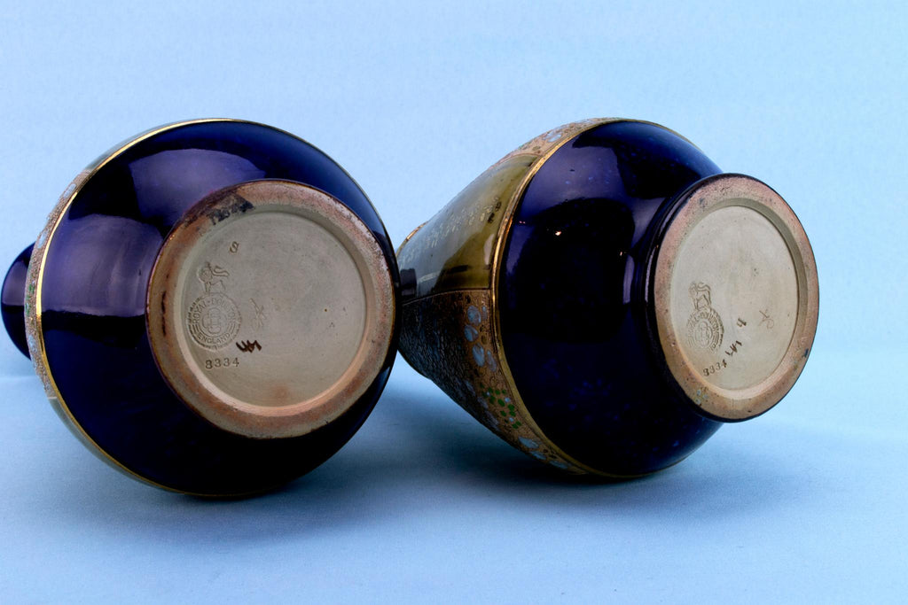2 Royal Doulton Vases, English Early 1900s