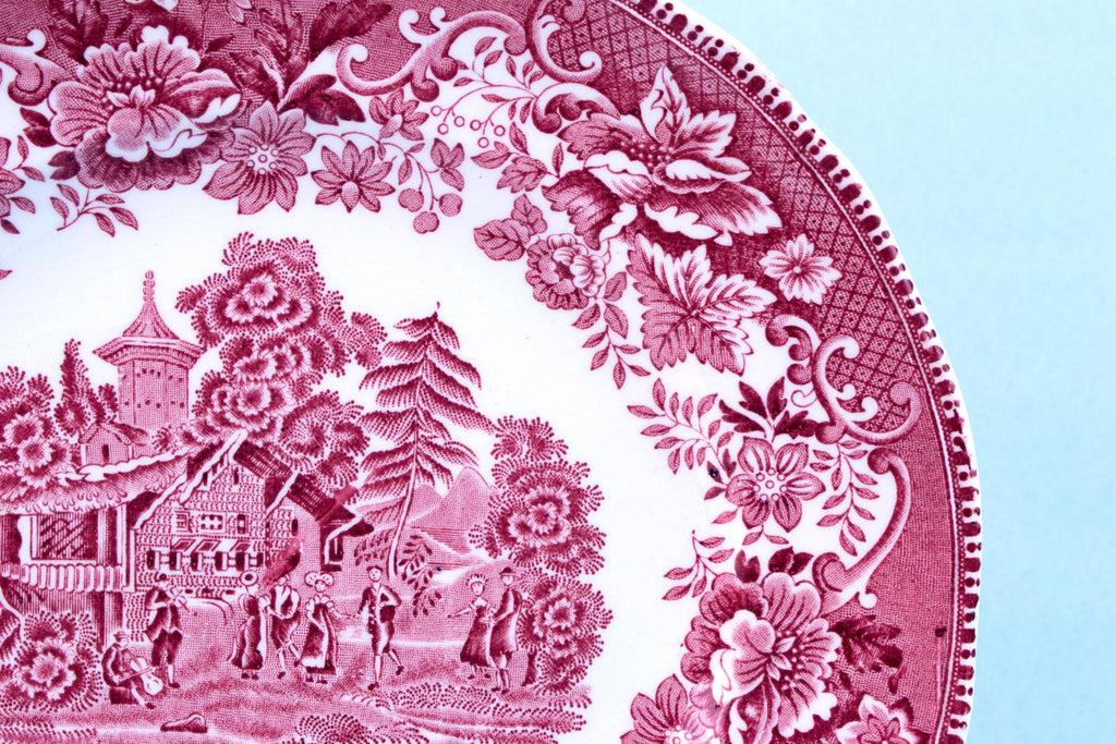 Avon Cottage Red Dinner Plate by Enoch Wedgwood
