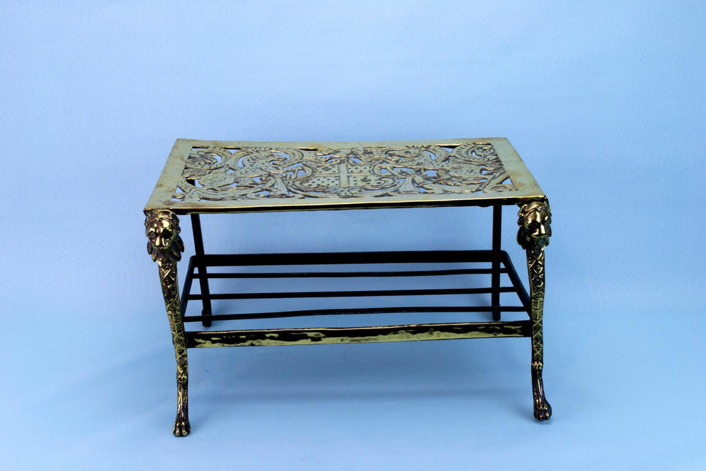 Fireplace Stand in Brass, French 19th Century