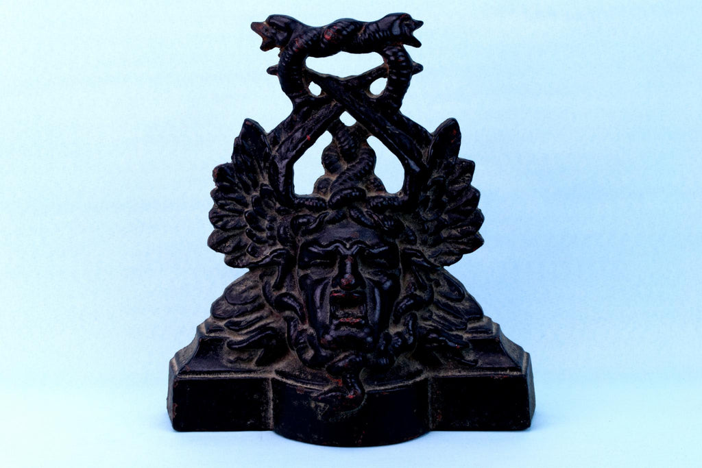 Black Cast Iron Door Stopper, English Circa 1900