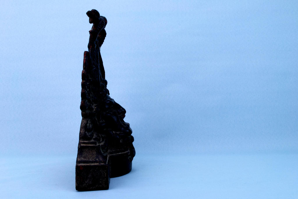 Black Cast Iron Door Stopper, English Circa 1900