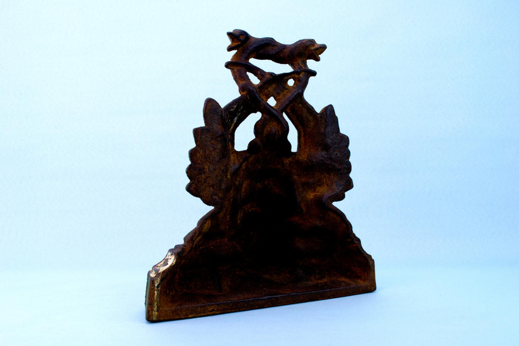 Cast Iron Meduza Head Door Stopper, English Circa 1900