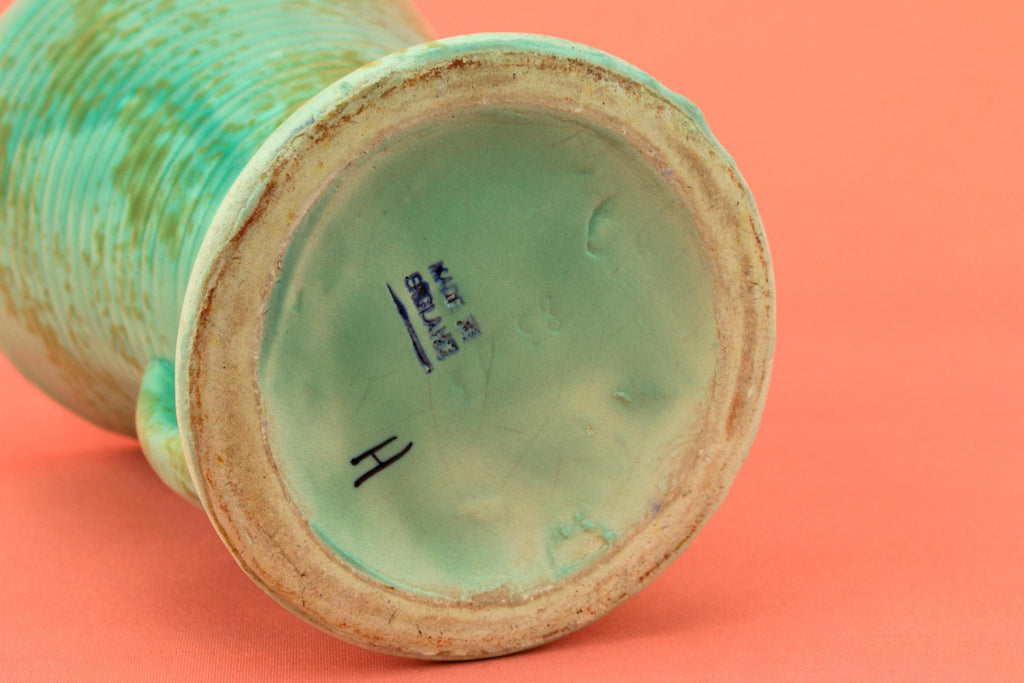 Vase in Art Deco Mottled Green, English 1930s