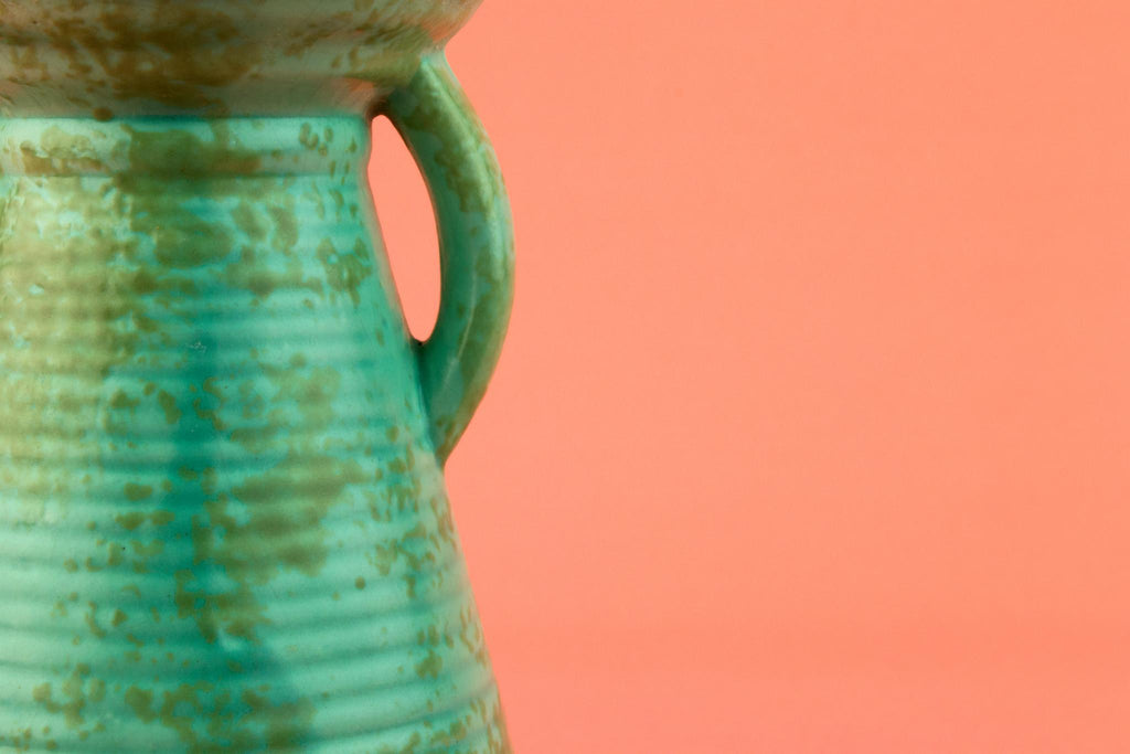 Vase in Art Deco Mottled Green, English 1930s