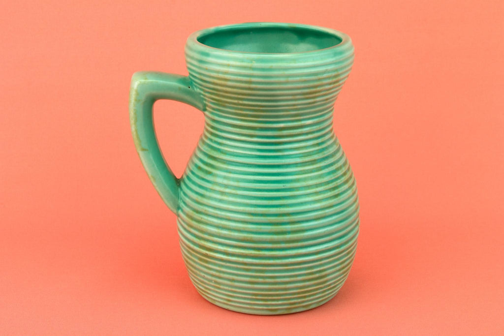 Green Jug Shaped Art Deco Vase, English 1930s