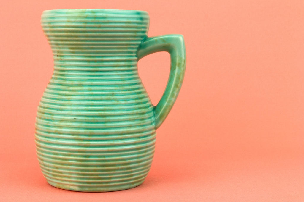 Green Jug Shaped Art Deco Vase, English 1930s