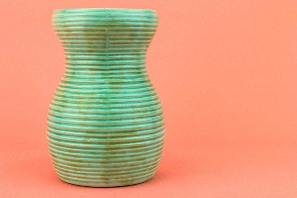 Green Jug Shaped Art Deco Vase, English 1930s