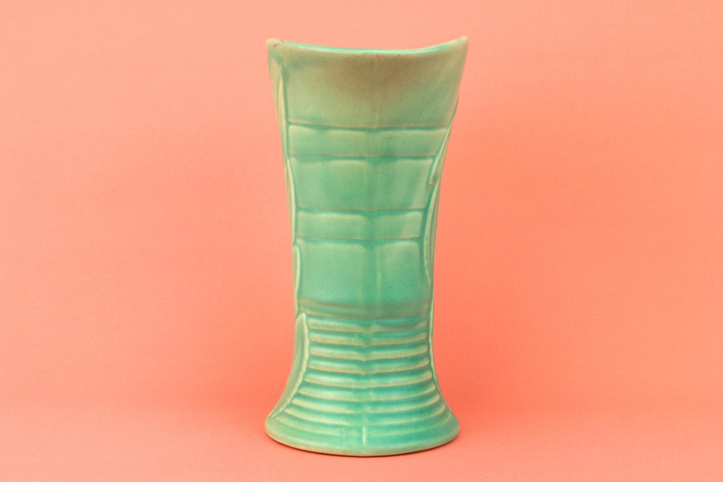 Green Art Deco Flower Jug, English 1930s