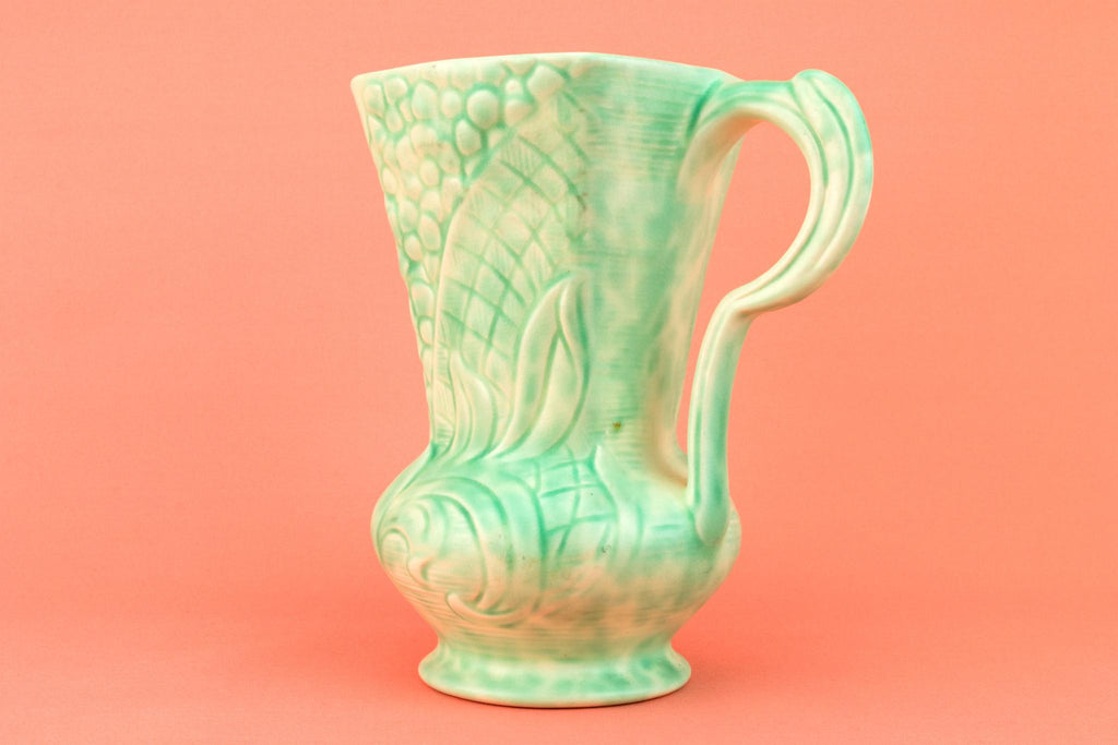 Pale Green Water Jug in Art Deco Design, English 1930s