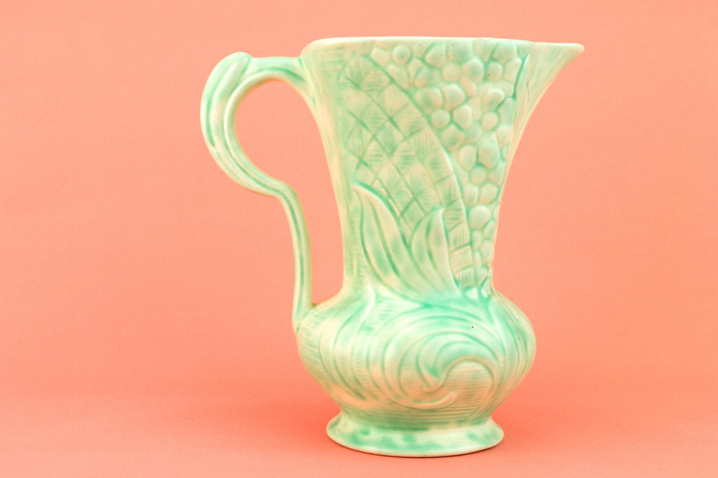 Pale Green Water Jug in Art Deco Design, English 1930s