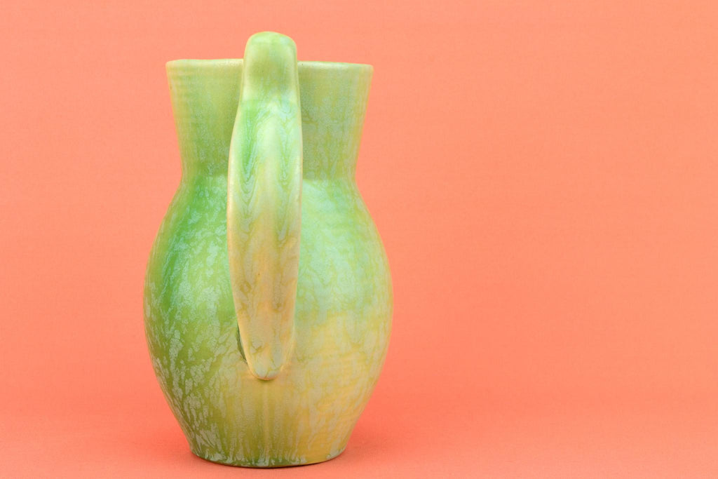 Art Deco Jug in Mottled Green, English 1930s