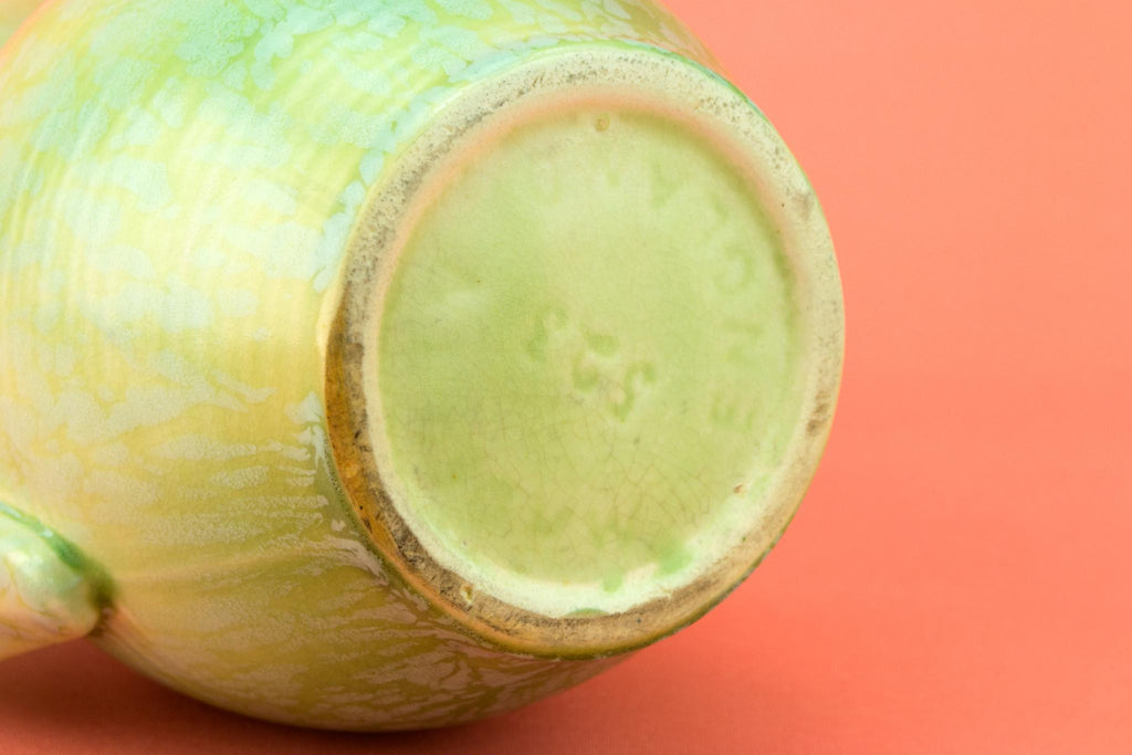Art Deco Jug in Mottled Green, English 1930s