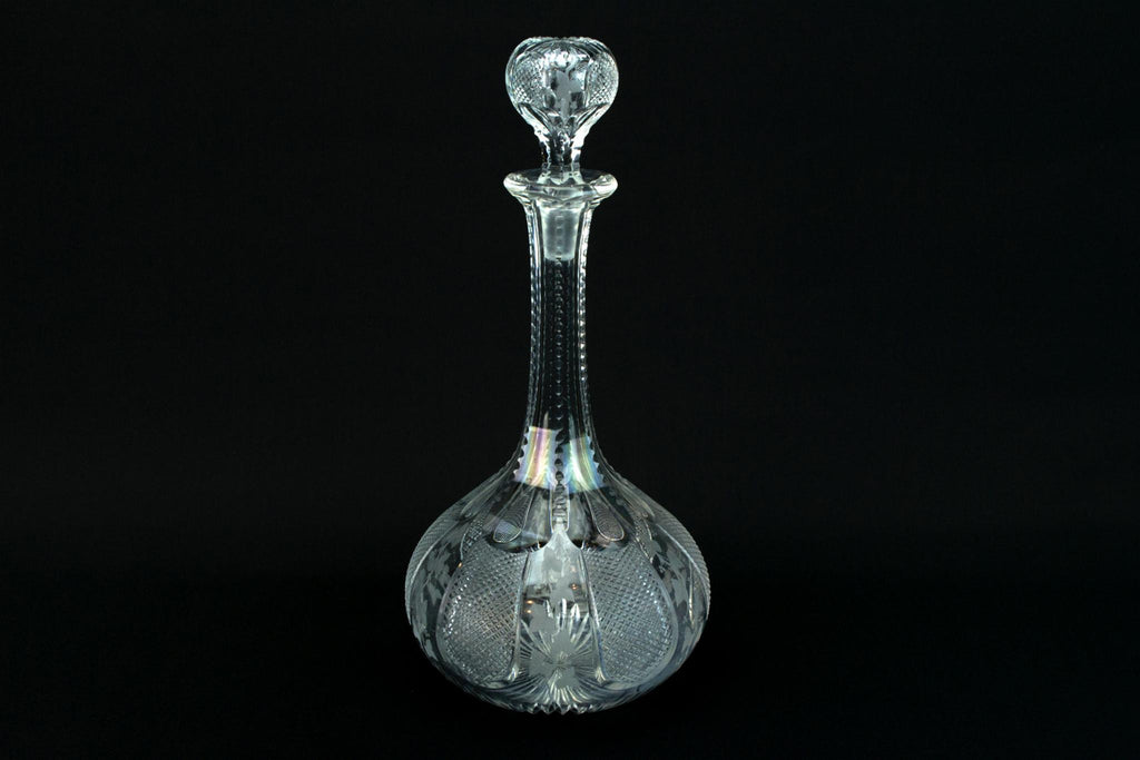 Crystal Glass Decanter, English Circa 1900