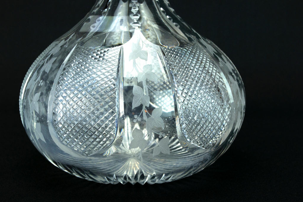 Crystal Glass Decanter, English Circa 1900
