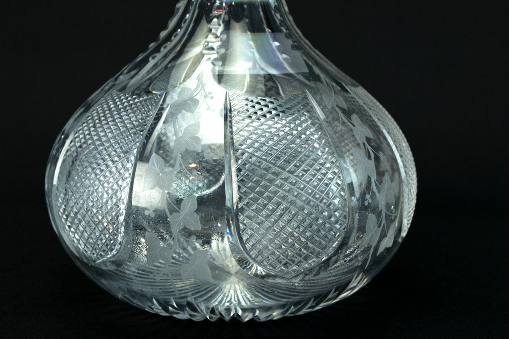 Crystal Glass Decanter, English Circa 1900