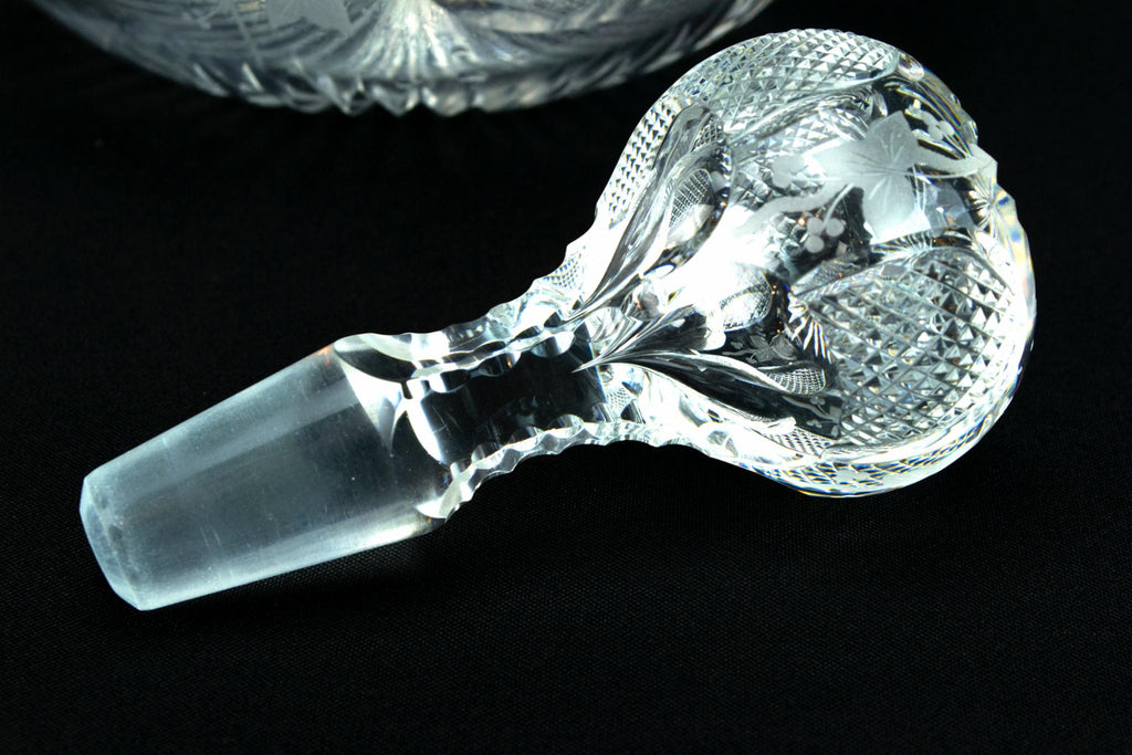 Crystal Glass Decanter, English Circa 1900