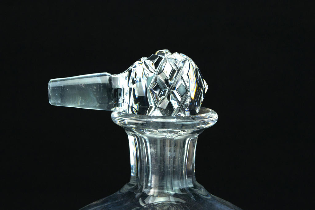 Cut Glass Hexagonal Whisky Decanter, English Circa 1900