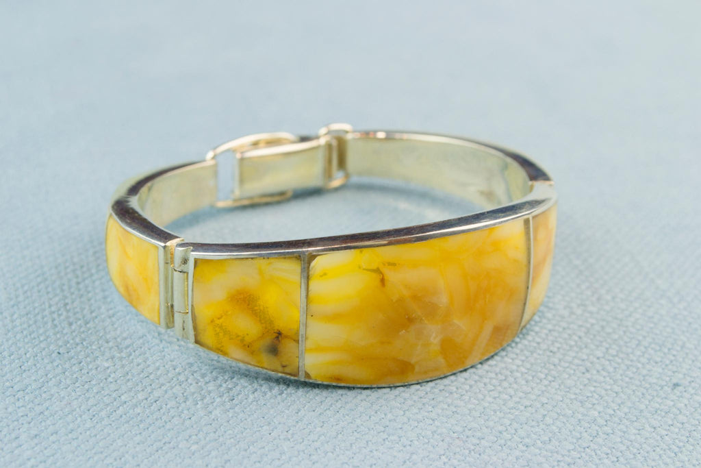 Three Piece Bracelet in Amber and Silver