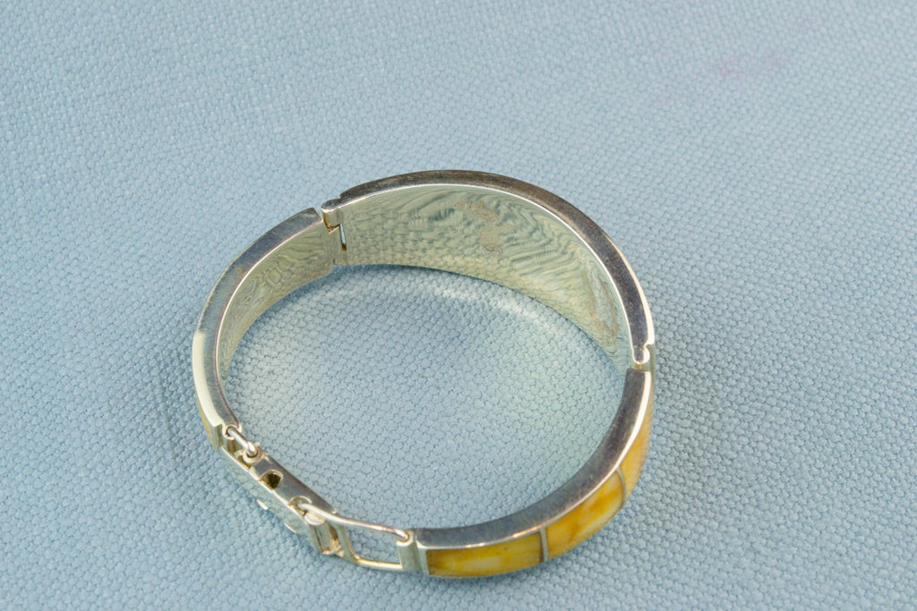 Three Piece Bracelet in Amber and Silver