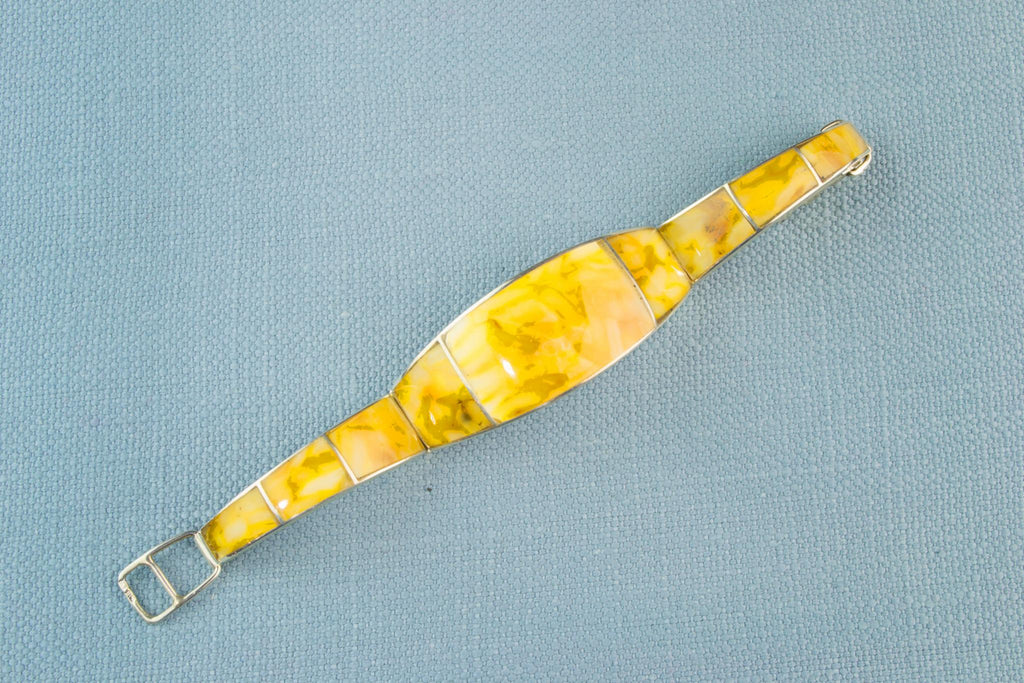 Three Piece Bracelet in Amber and Silver