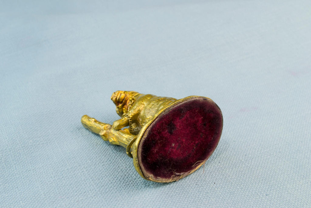 Vesta Match Box Bear Shaped Gilded Bronze, 19th Century