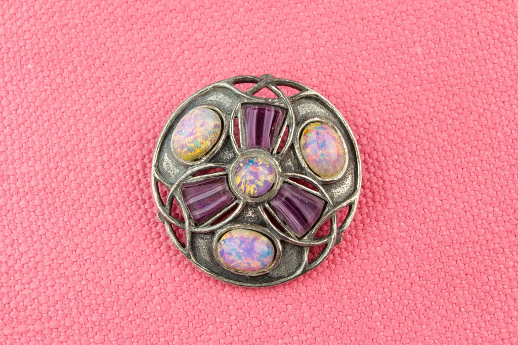 Scottish Style Agate Brooch by Miracle, English Mid 20th Century