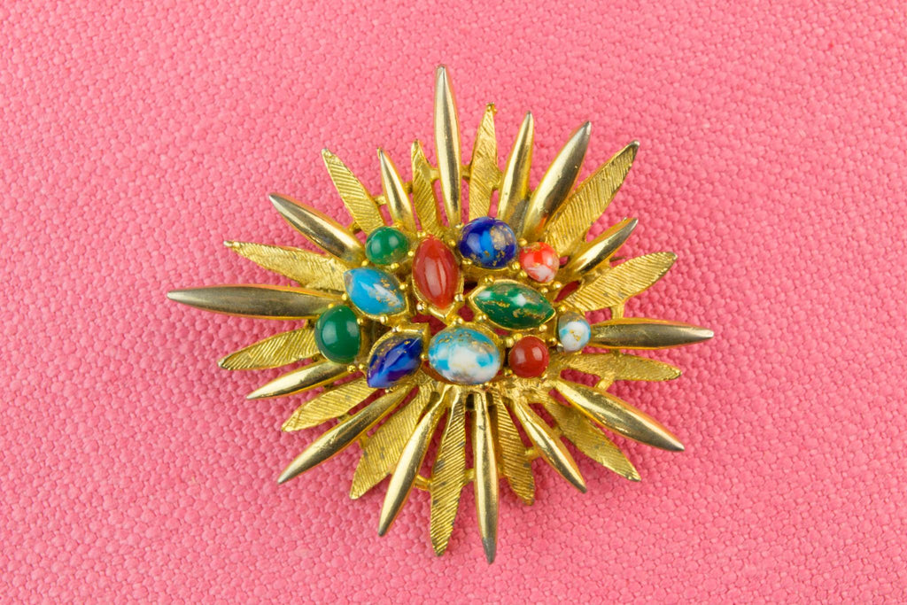 Brooch Start Burst by Exquisite, English 1950s