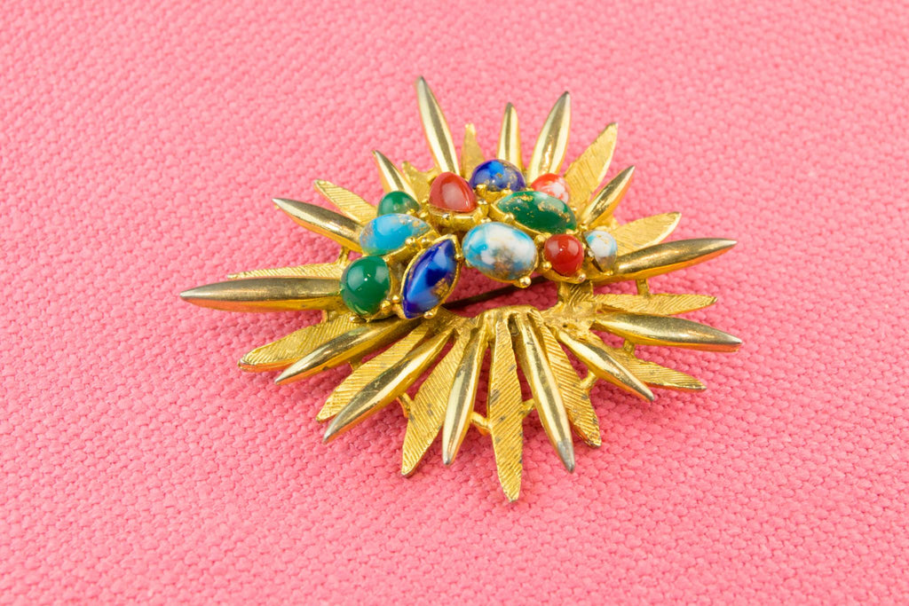 Brooch Start Burst by Exquisite, English 1950s