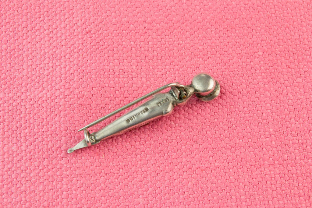 Sterling Silver Kilt Pin Brooch, Scottish 1930s